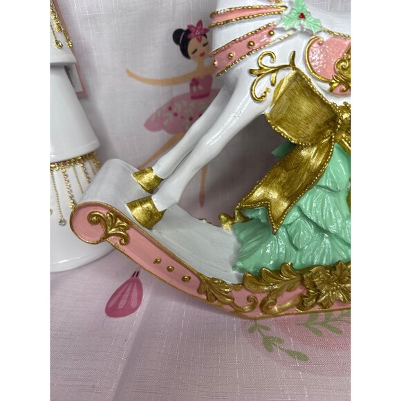 34th and Pine Christmas Pink Pastel Rocking Horse
